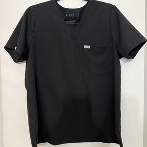 Figs Black Scrub Top